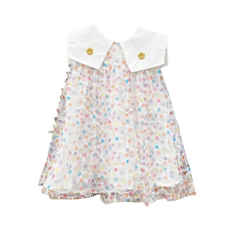 White Bow Knot Mesh Dress